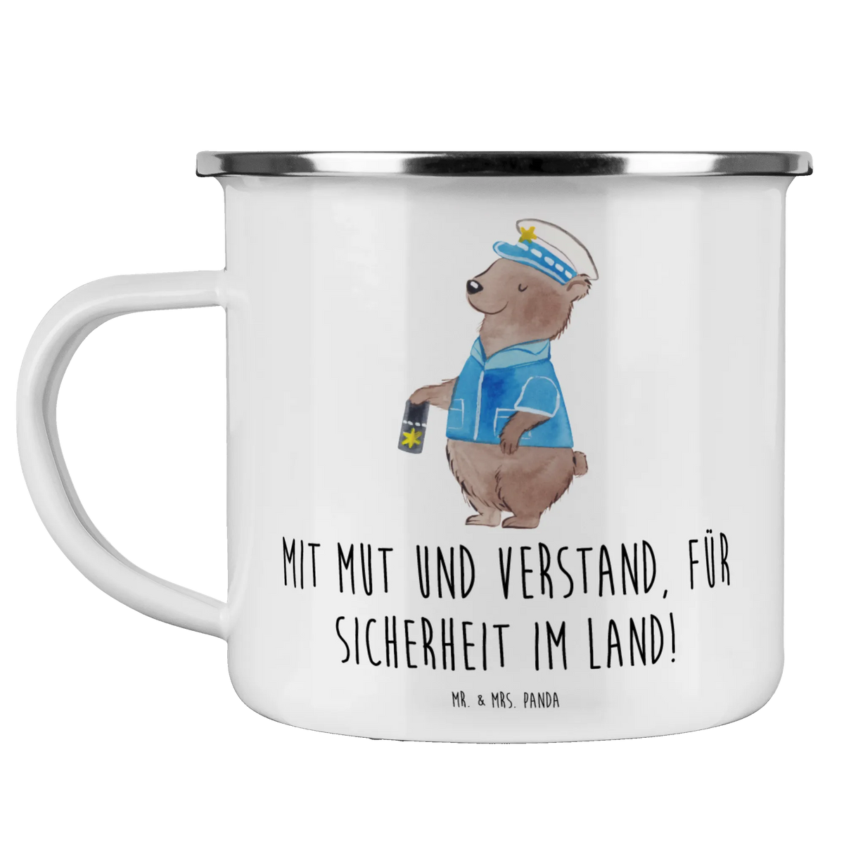 Camping Emaille Tasse Polizist Mut Verstand Outdoor Becher, Teetasse, Emailletasse, metallbecher, Tasse Emaille, Teebecher, Motivtasse, Emaille Becher, outdoortasse, Campingbecher, wanderbecher, Haferl, becher emaille, Campingtasse, wandertasse, Outdoor Tasse, emaillebecher, Emaille Tasse, Reisebecher, blechbecher, Pott, Kaffeepott, Blechtasse, reisetasse, Dekoration, sprüche, zitate, spruch kollektion, inspiration, motivation, lebensweisheiten, geschenkideen, wanddeko, wohnaccessoires, sprüche sammlung, schöne sprüche, glück, liebe, freude, Lächeln, alltag verschönern, nachhaltige geschenke, Kreativ, Einzigartig, shopify, mr and mrs panda