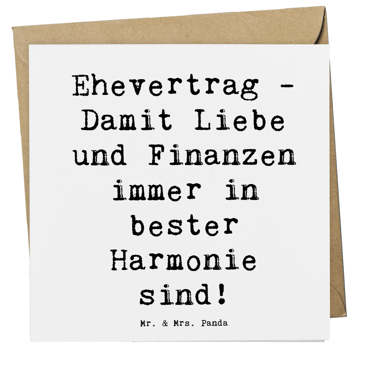 Deluxe Card Saying Ehevertrag - Damit Liebe und Finanzen immer in bester Harmonie sind!