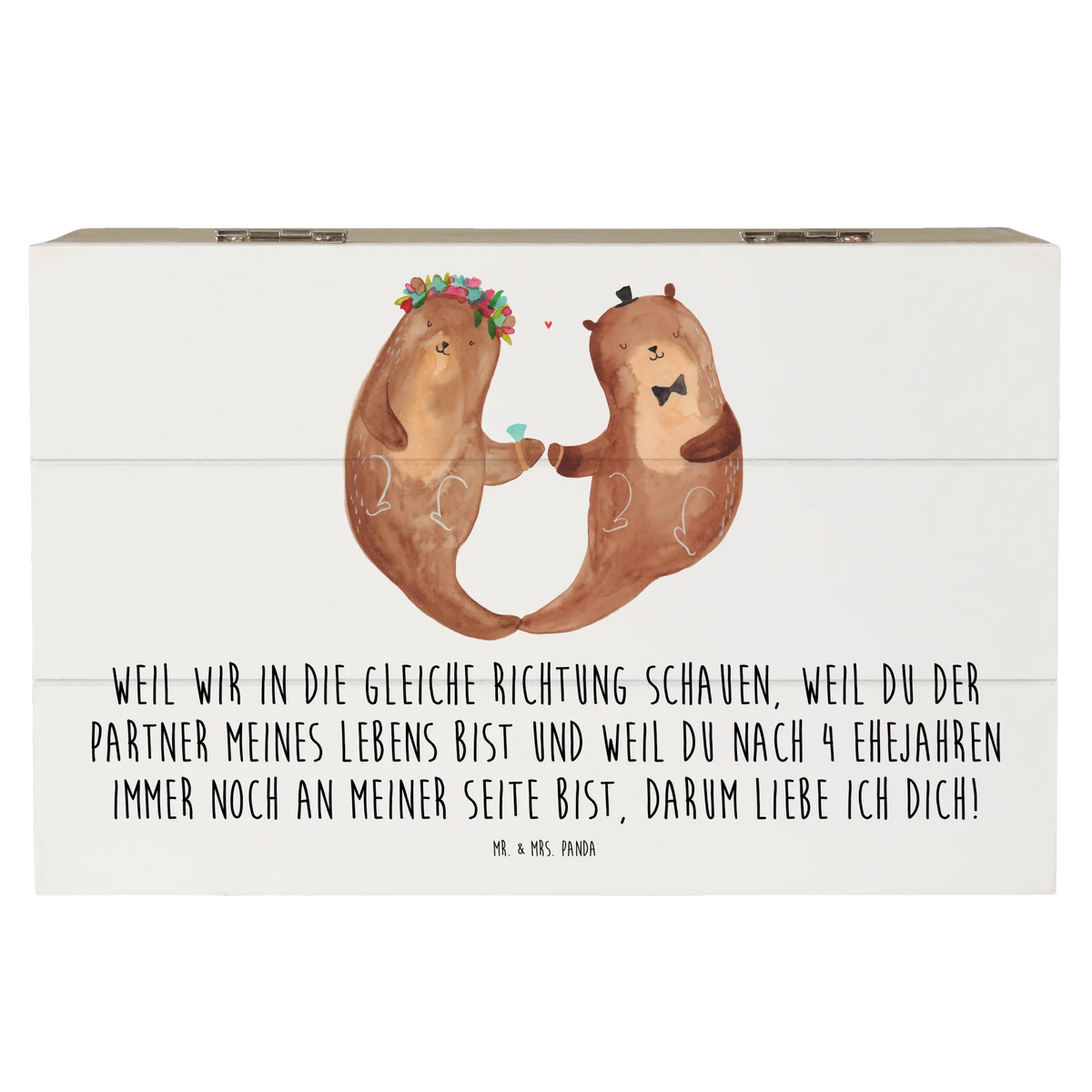 Holzkiste 4. Hochzeitstag Seidenhochzeit