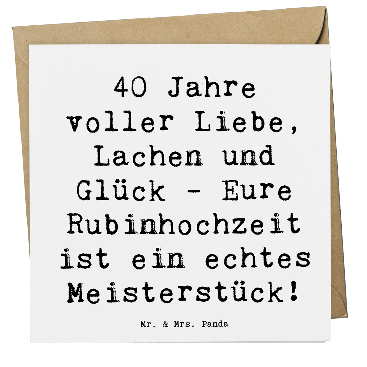 Deluxe Card Saying 40 Jahre voller Liebe, Lachen und Glück - Eure Rubinhochzeit ist ein echtes Meisterstück!