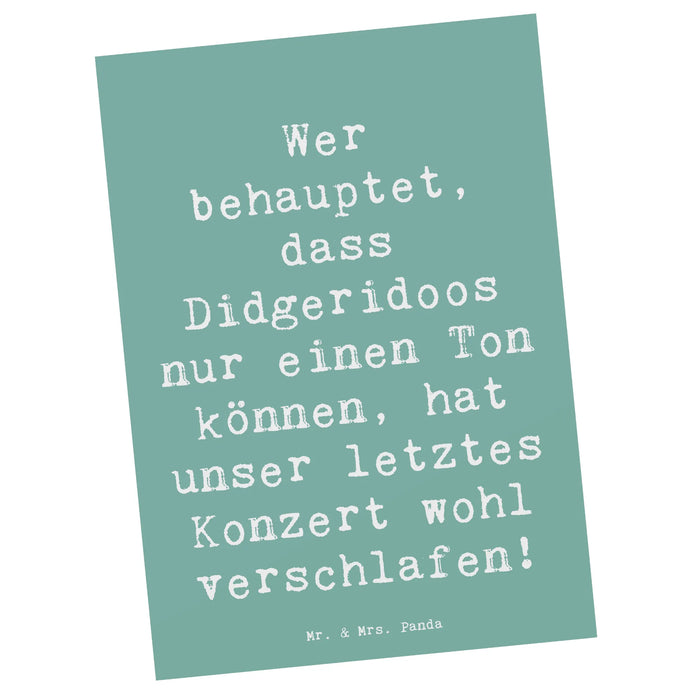 Postkarte Spruch Didgeridoo Konzert