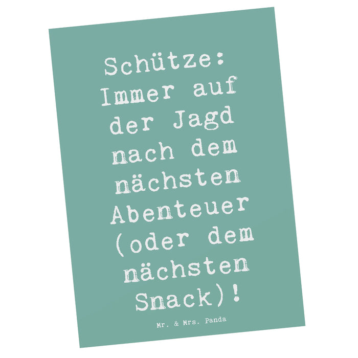 Postkarte Spruch Abenteuer Schütze