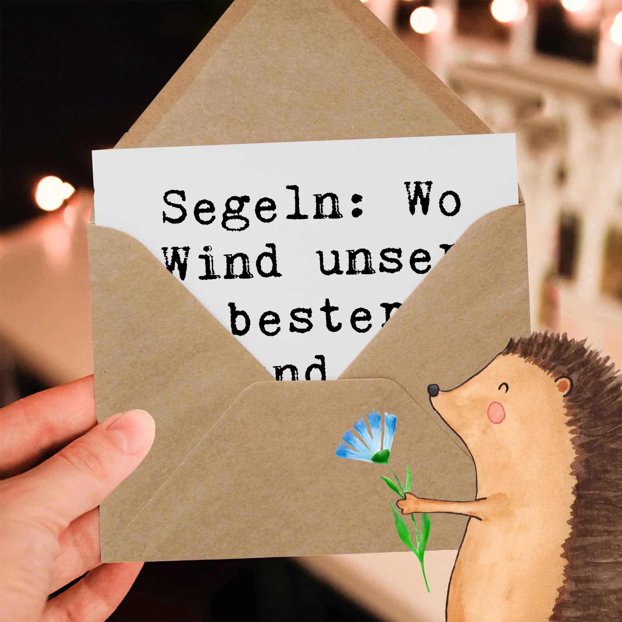 Deluxe Card Saying Segeln: Wo Wind unser bester Freund ist, bis er sich dreht. Gift, giving, athlete, profit, award, thank you