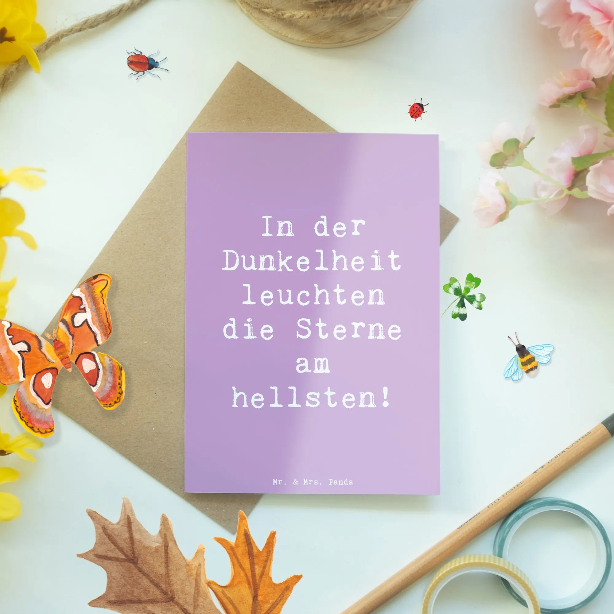 Grußkarte Spruch Angst vor Dunkelheit überwinden