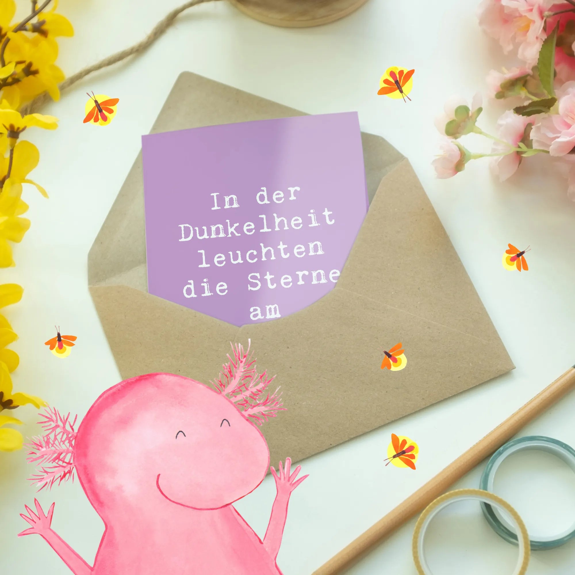 Grußkarte Spruch Angst vor Dunkelheit überwinden