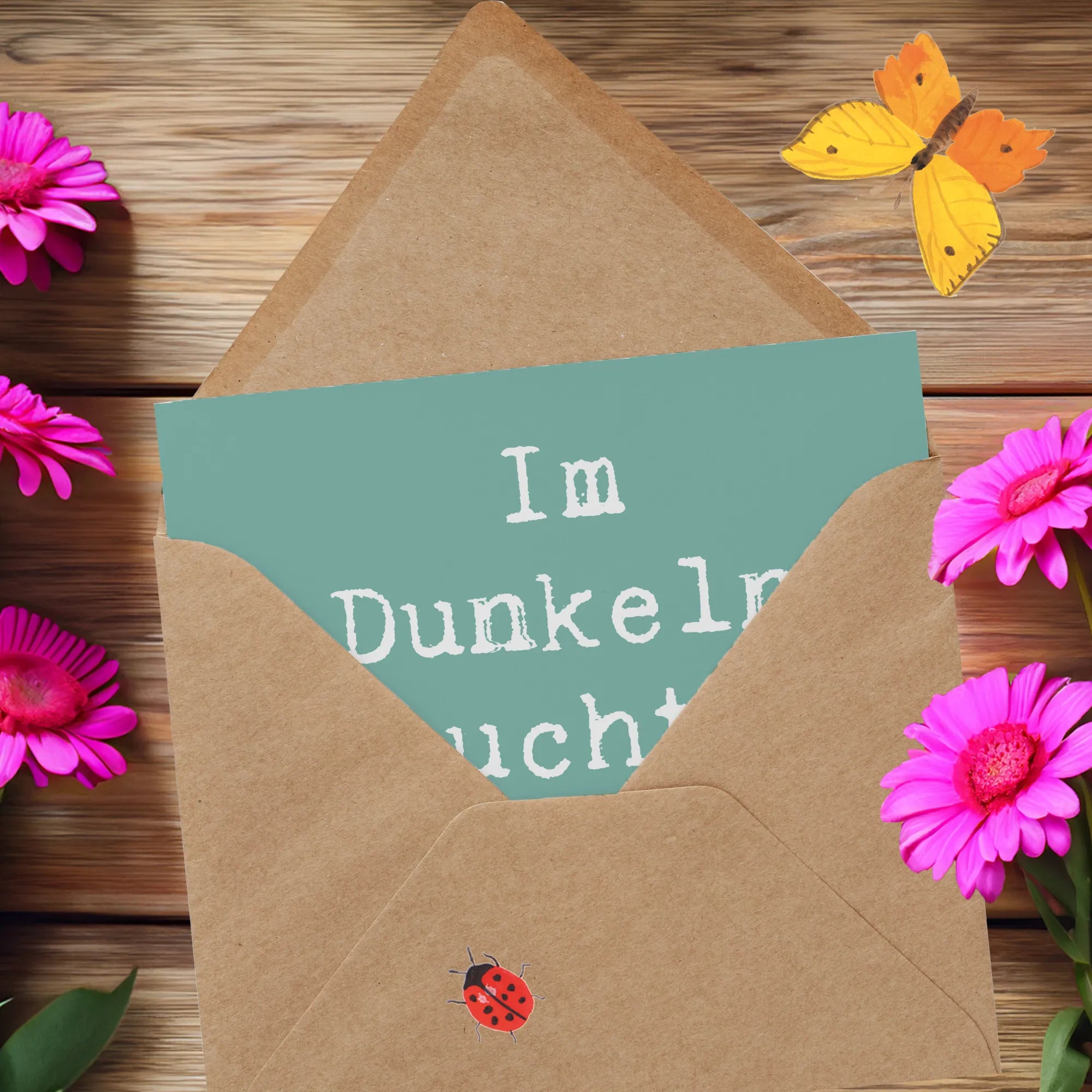 Deluxe Karte Spruch Angst vor Dunkelheit überwinden