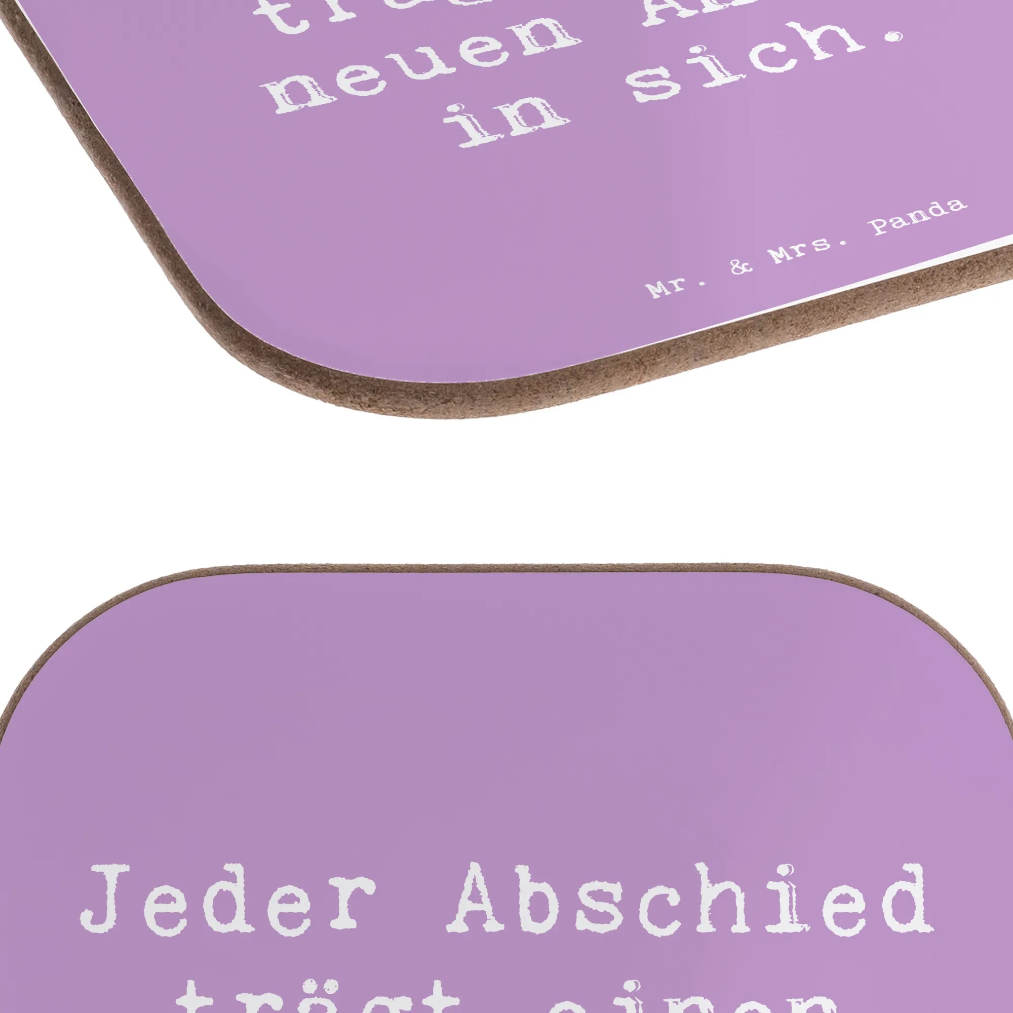Square coaster Saying Jeder Abschied trägt einen neuen Anfang in sich.