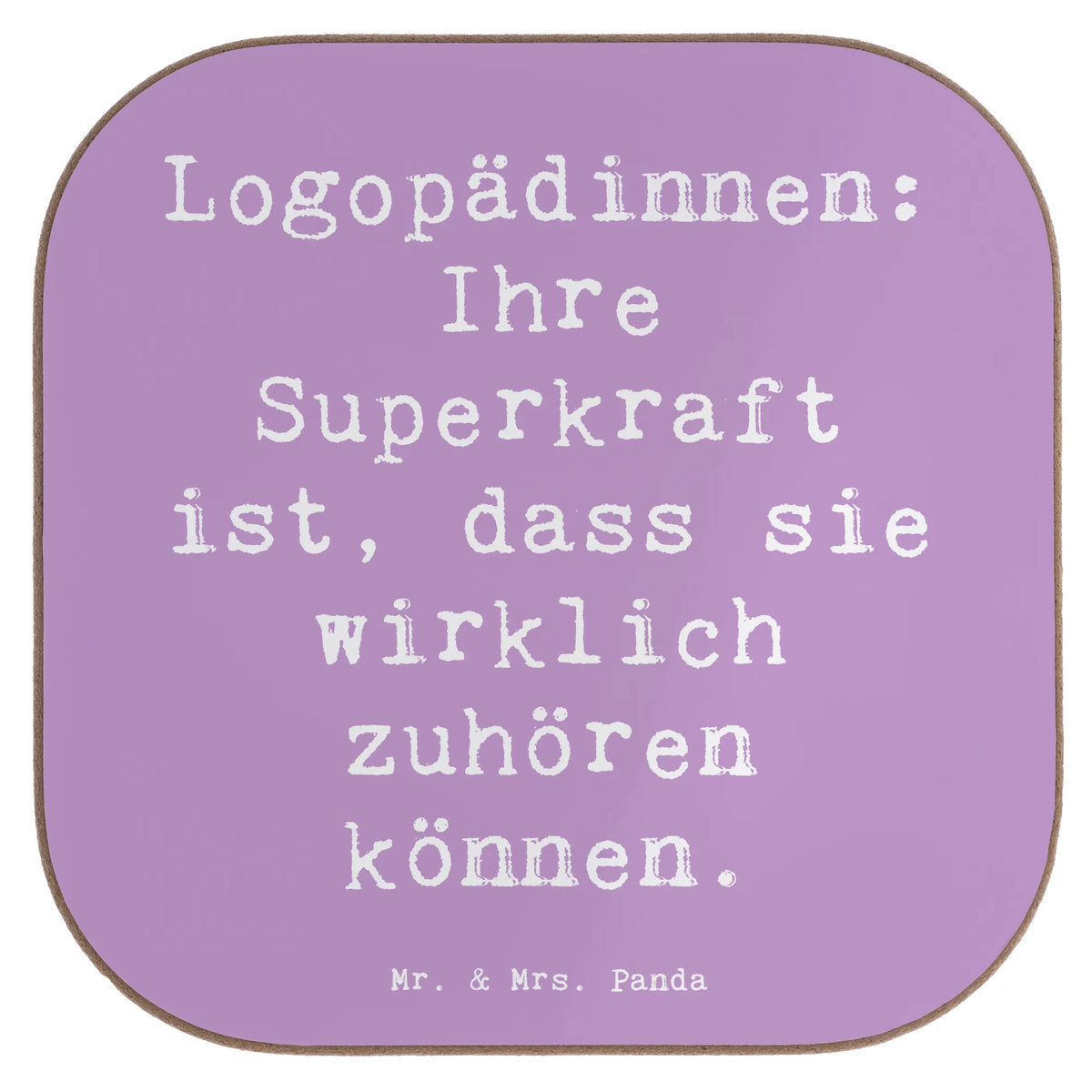 Untersetzer Spruch Logopädin Superkraft