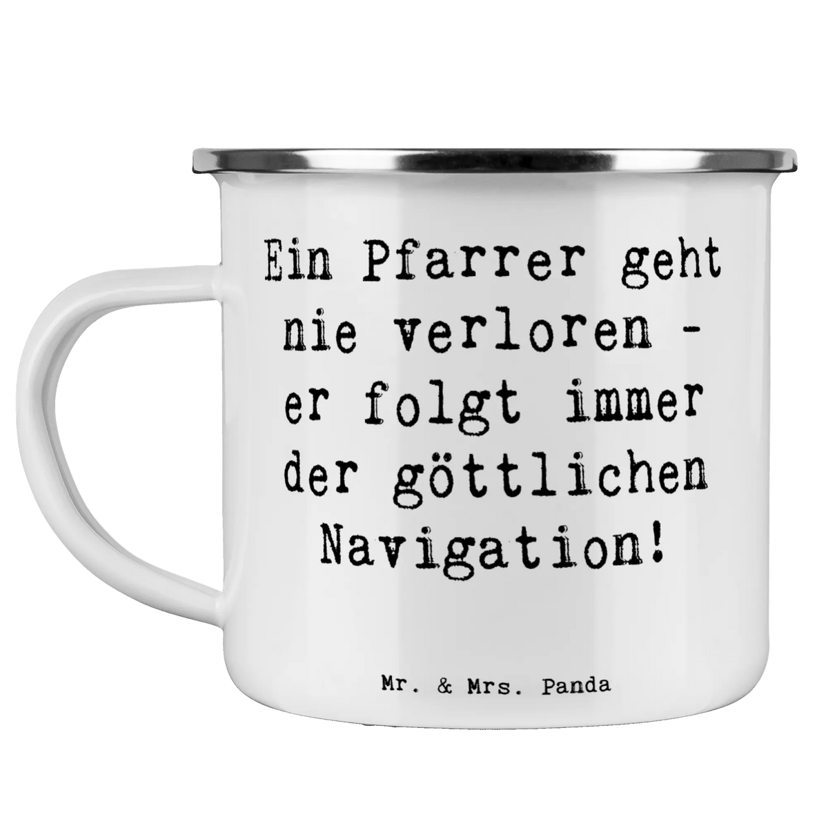 Camping Emaille Tasse Spruch Pfarrer Navigation