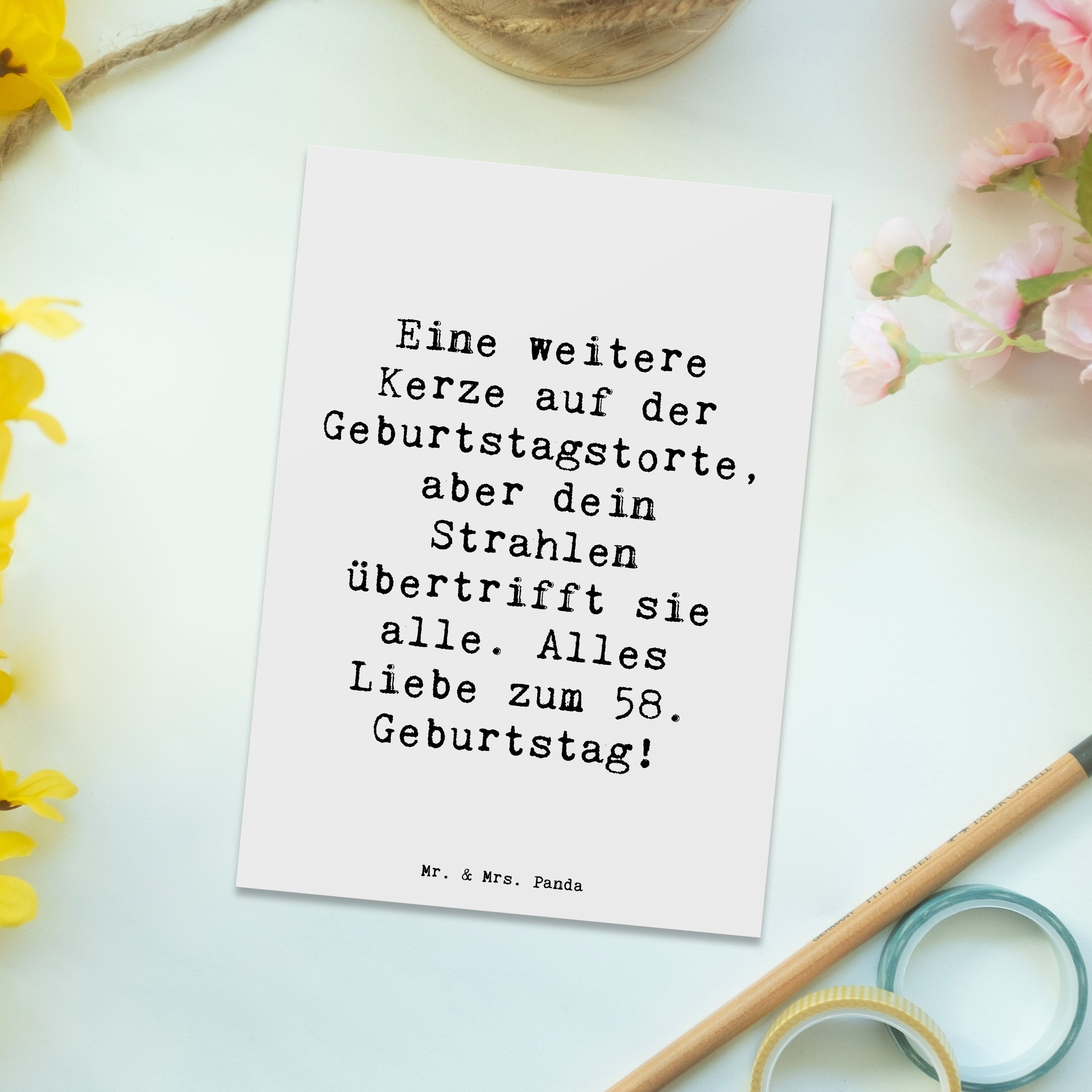 Postkarte Spruch 58. Geburtstag Glanz einzelkarte, Ansichtskarte, Ansichtskarten, Postkarte, Motivkarte, Designkarte, Kunstkarten, kunstkarte, Fotokarte, Grußkarte, Postkarten, bildkarte, spruchkarte, Geschenk, Geburtstag, Geburtstagsgeschenk