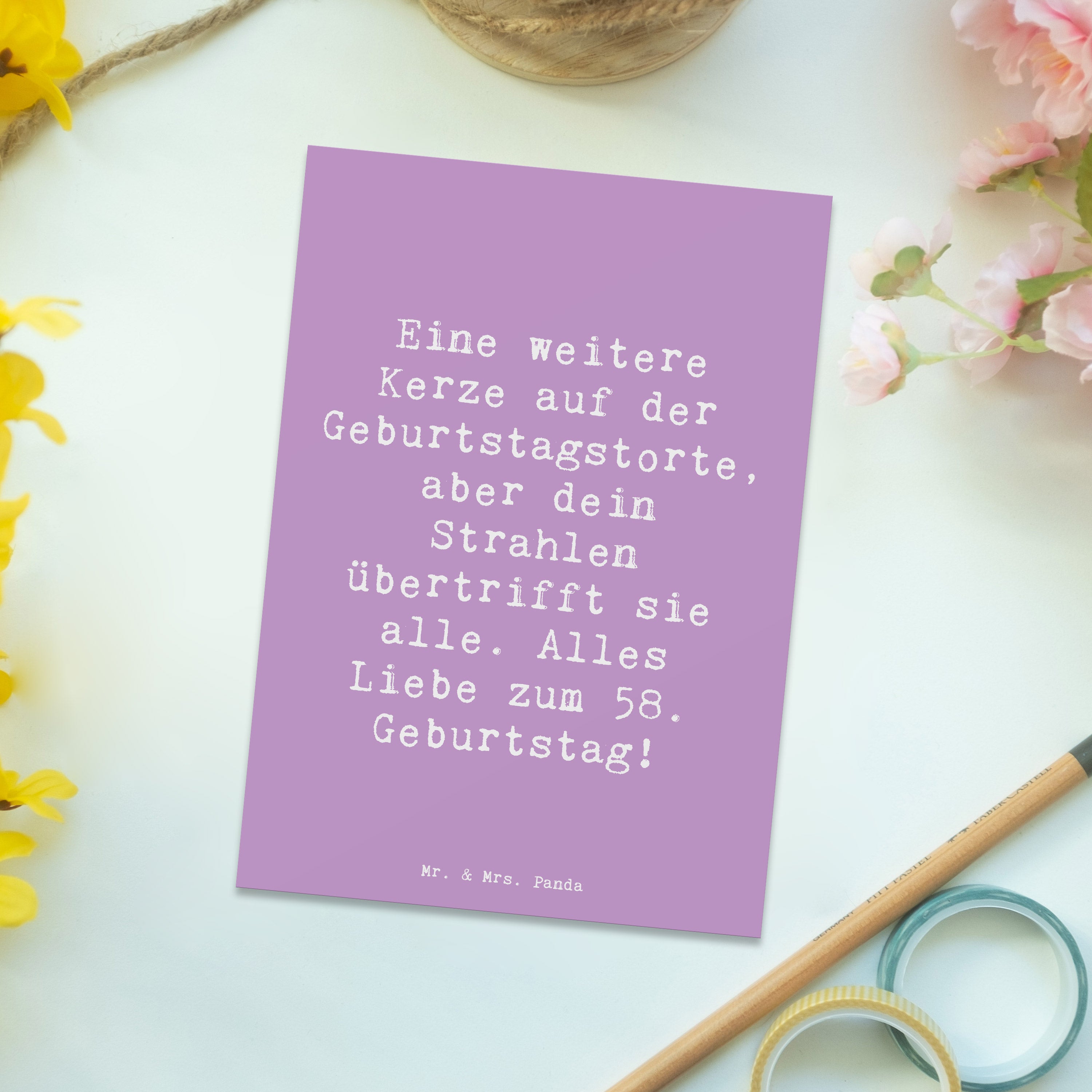 Postkarte Spruch 58. Geburtstag Glanz einzelkarte, Ansichtskarte, Ansichtskarten, Postkarte, Motivkarte, Designkarte, Kunstkarten, kunstkarte, Fotokarte, Grußkarte, Postkarten, bildkarte, spruchkarte, Geschenk, Geburtstag, Geburtstagsgeschenk