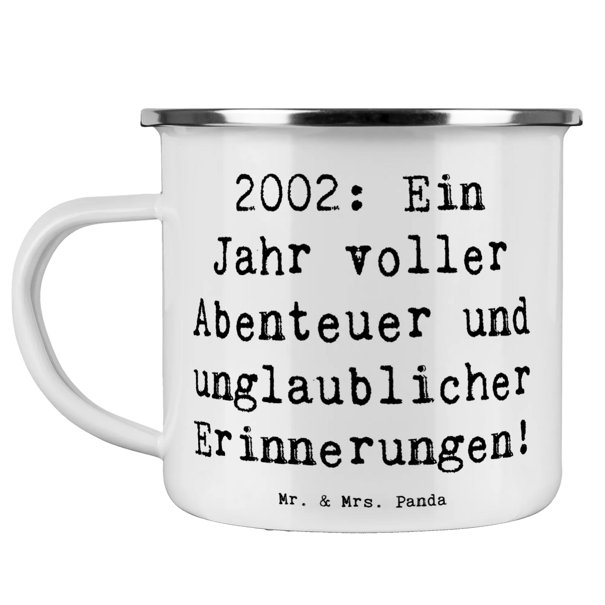 Camping Emaille Tasse Spruch 2002 Geburtstag Abenteuer Campingtasse, metallbecher, Motivtasse, Campingbecher, wanderbecher, Pott, wandertasse, Tasse Emaille, becher emaille, Blechtasse, Kaffeepott, Teetasse, Emaille Tasse, Emaille Becher, reisetasse, outdoortasse, Haferl, Teebecher, Outdoor Becher, Emailletasse, Outdoor Tasse, Reisebecher, blechbecher, emaillebecher, Geschenk, Geburtstag, Geburtstagsgeschenk