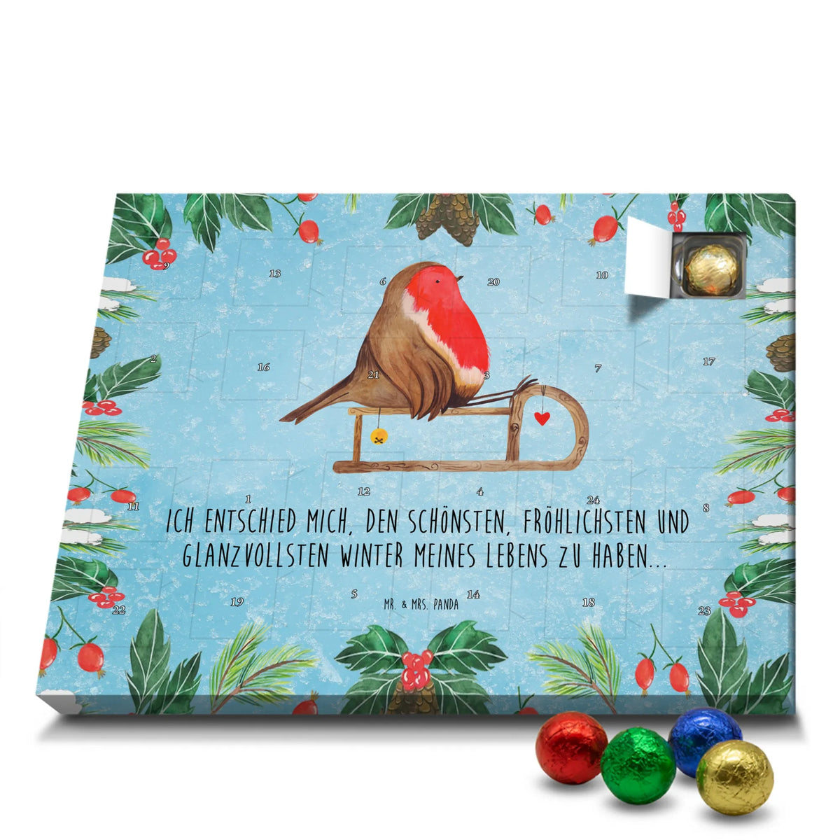 Chocolate advent calendar robin Sleds