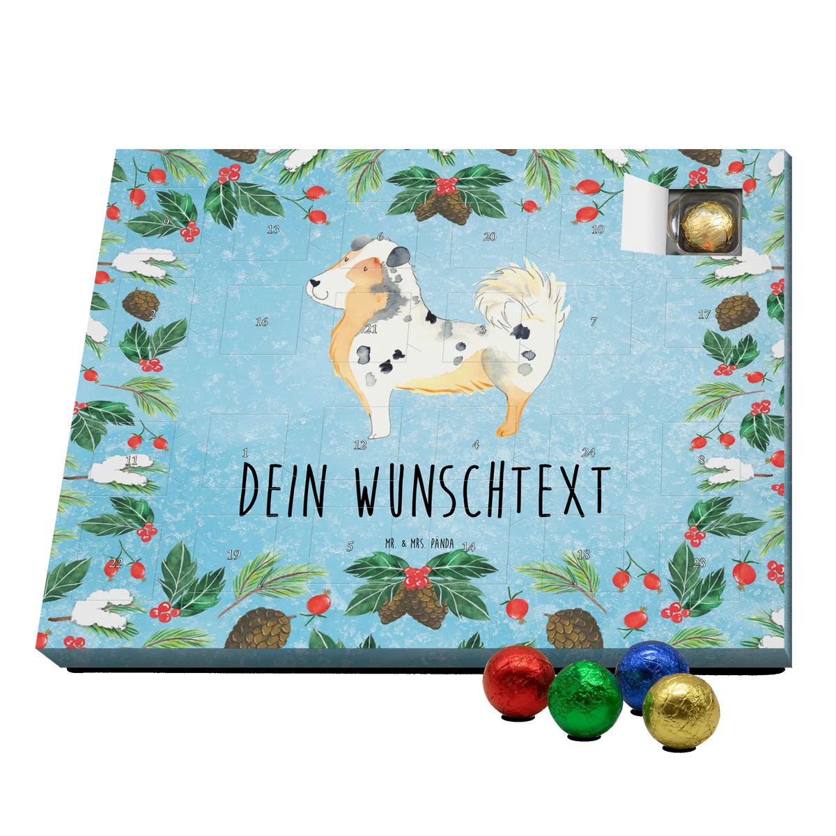 Personalisierter Schoko Adventskalender Hund Australien Shepherd