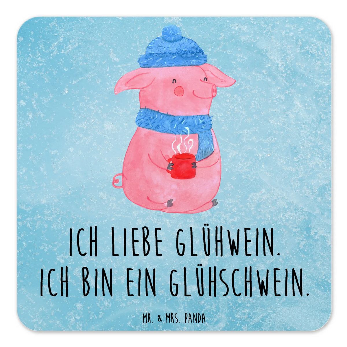 Coaster Set Pig Mulled wine Christmas time, snow, mulled wine, mulled pig, punch, Christmas market