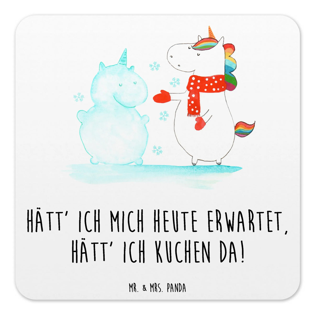 Coaster Set unicorn snowman Cap, winter gift, Cake, Gloves, Snowman, present, Christmas Motif, Cold, Snow
