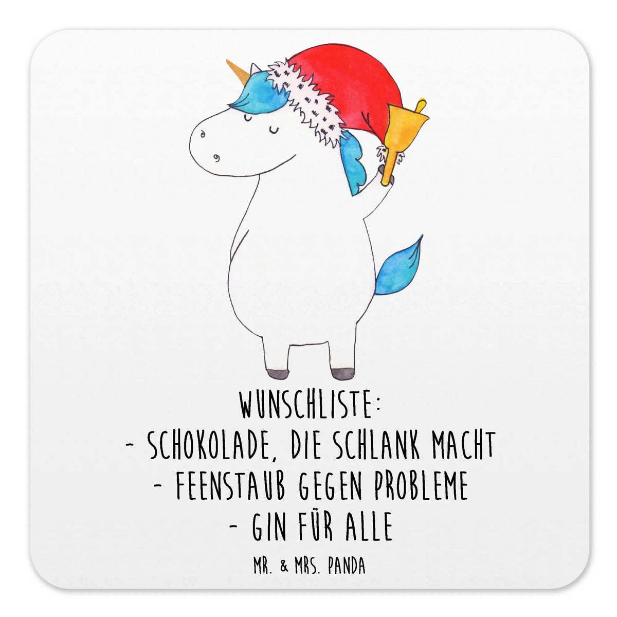 Untersetzer Set Einhorn Weihnachtsmann
