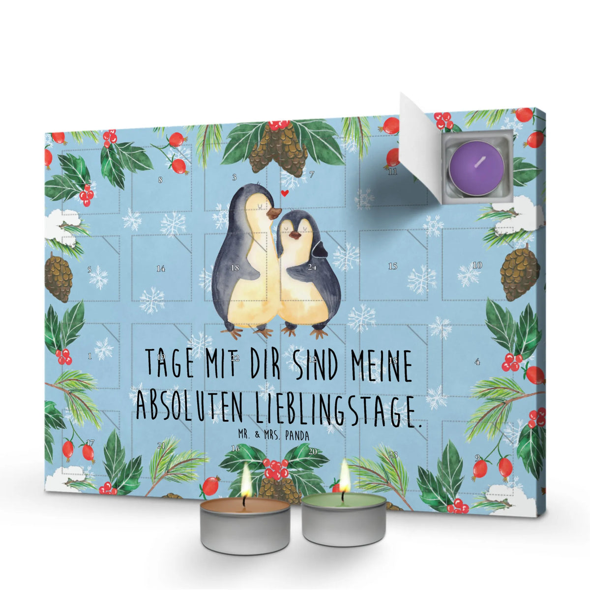 Duftkerzen Adventskalender Pinguin umarmen