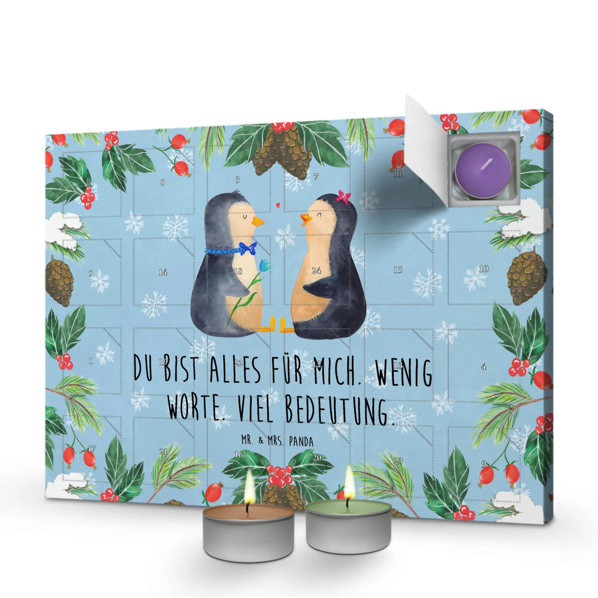 Scented candle advent calendar Penguin pair