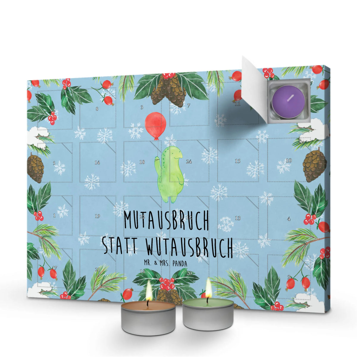 Scented candle advent calendar tortoise balloon