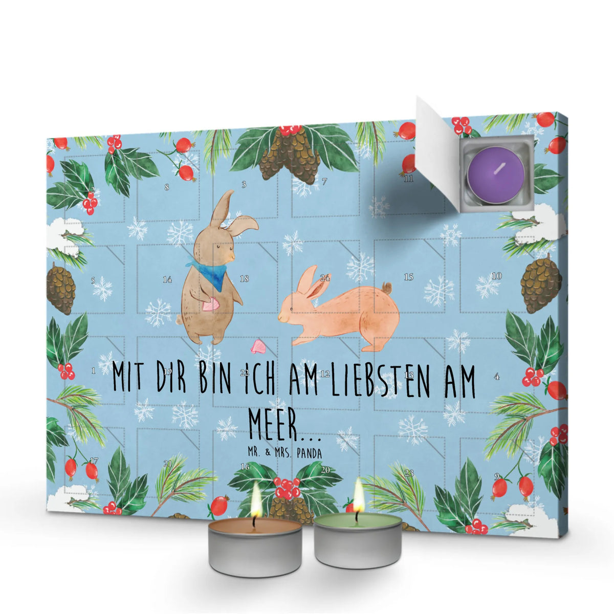 Scented candle advent calendar Bunnies with seashell