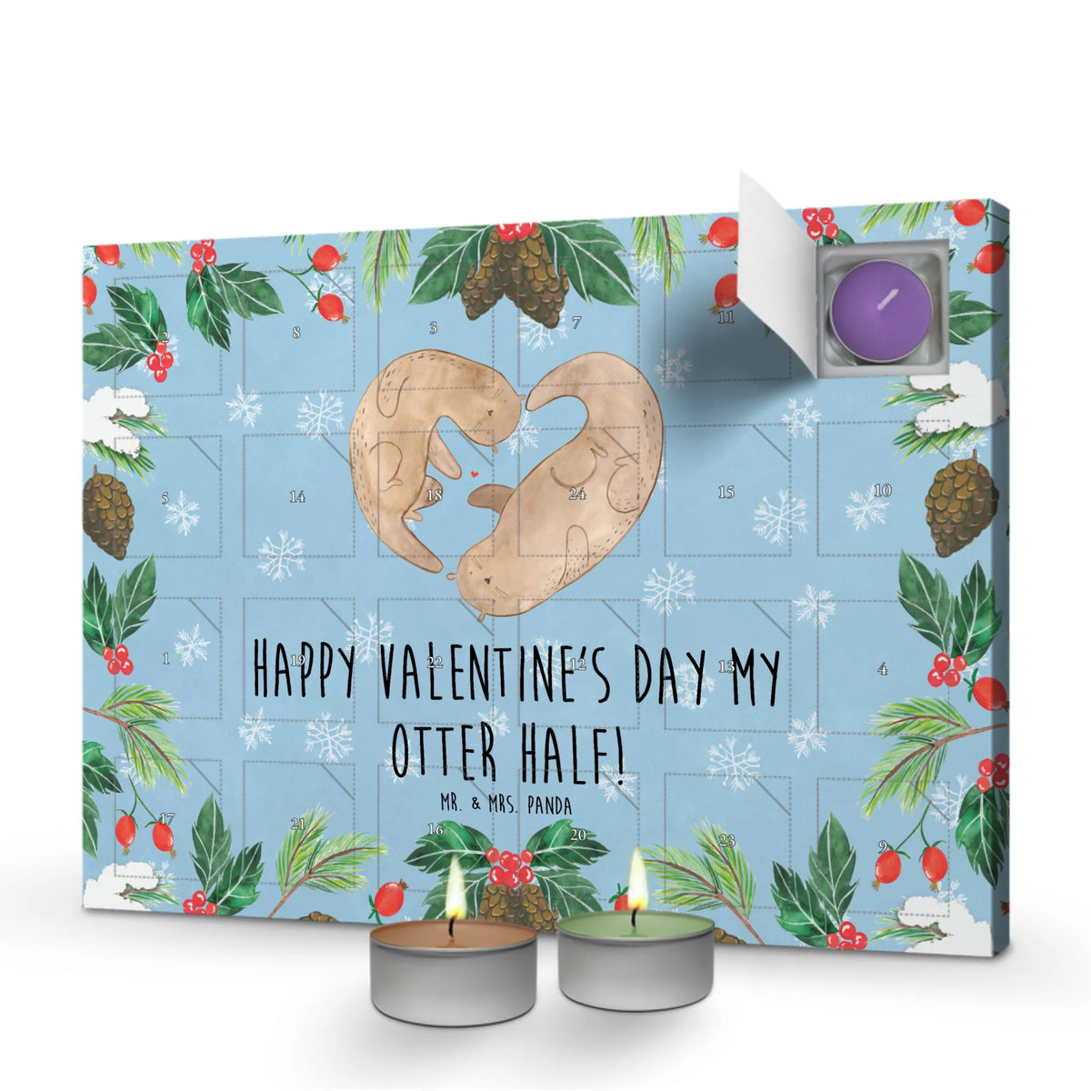 Scented candle advent calendar otter valentine