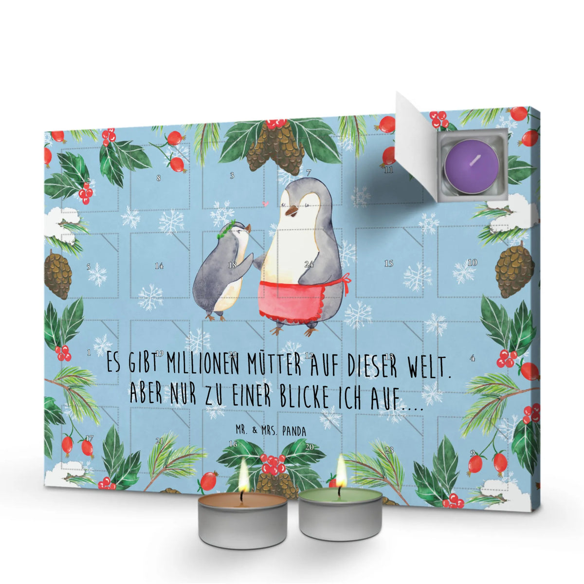 Scented candle advent calendar Penguin with child