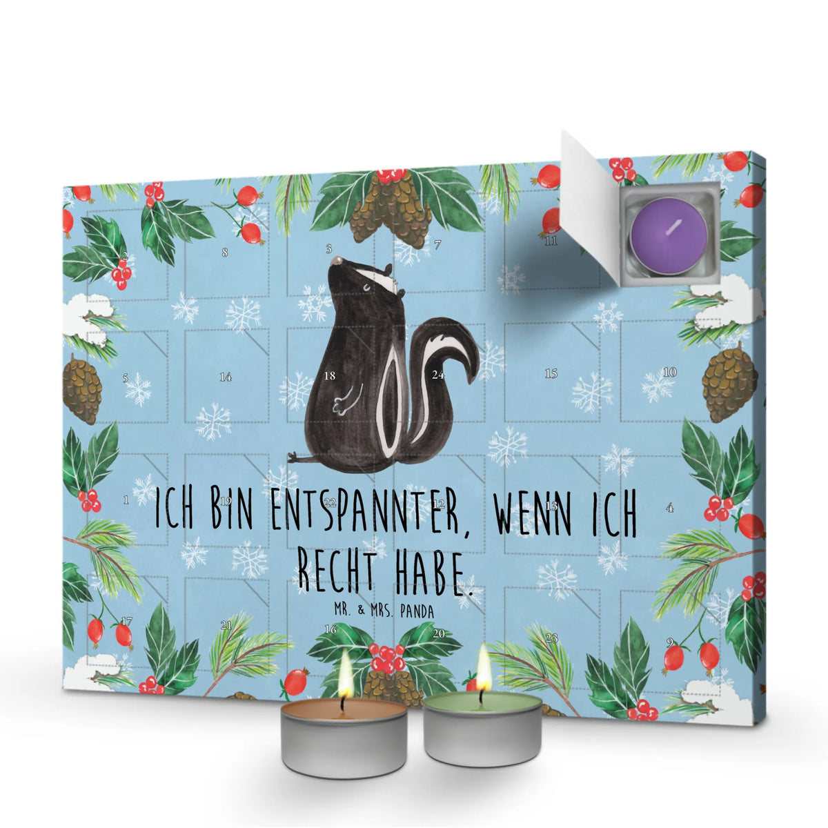 Duftkerzen Adventskalender Stinktier Sitzen