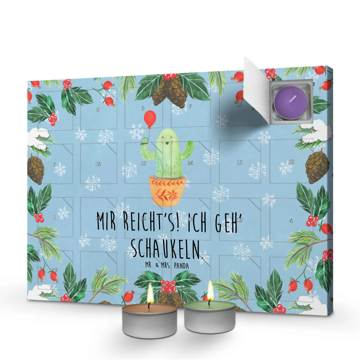 Scented candle advent calendar cactus balloon
