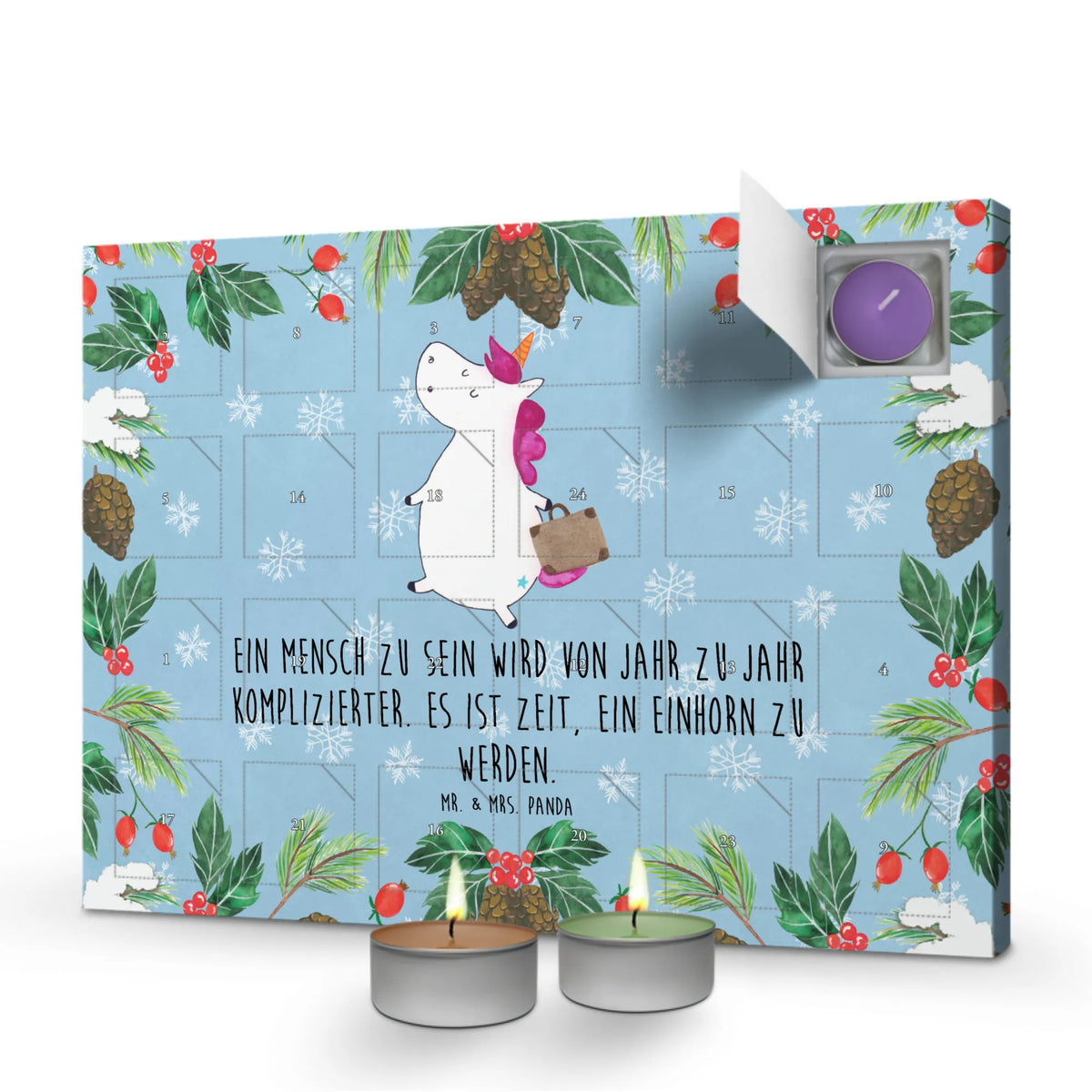 Scented candle advent calendar unicorn Suitcase