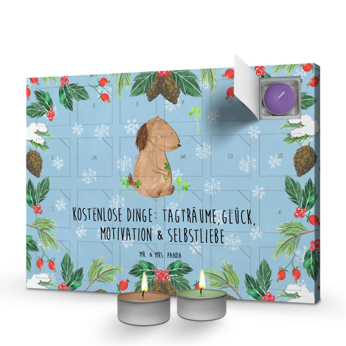 Scented candle advent calendar Dog shamrock
