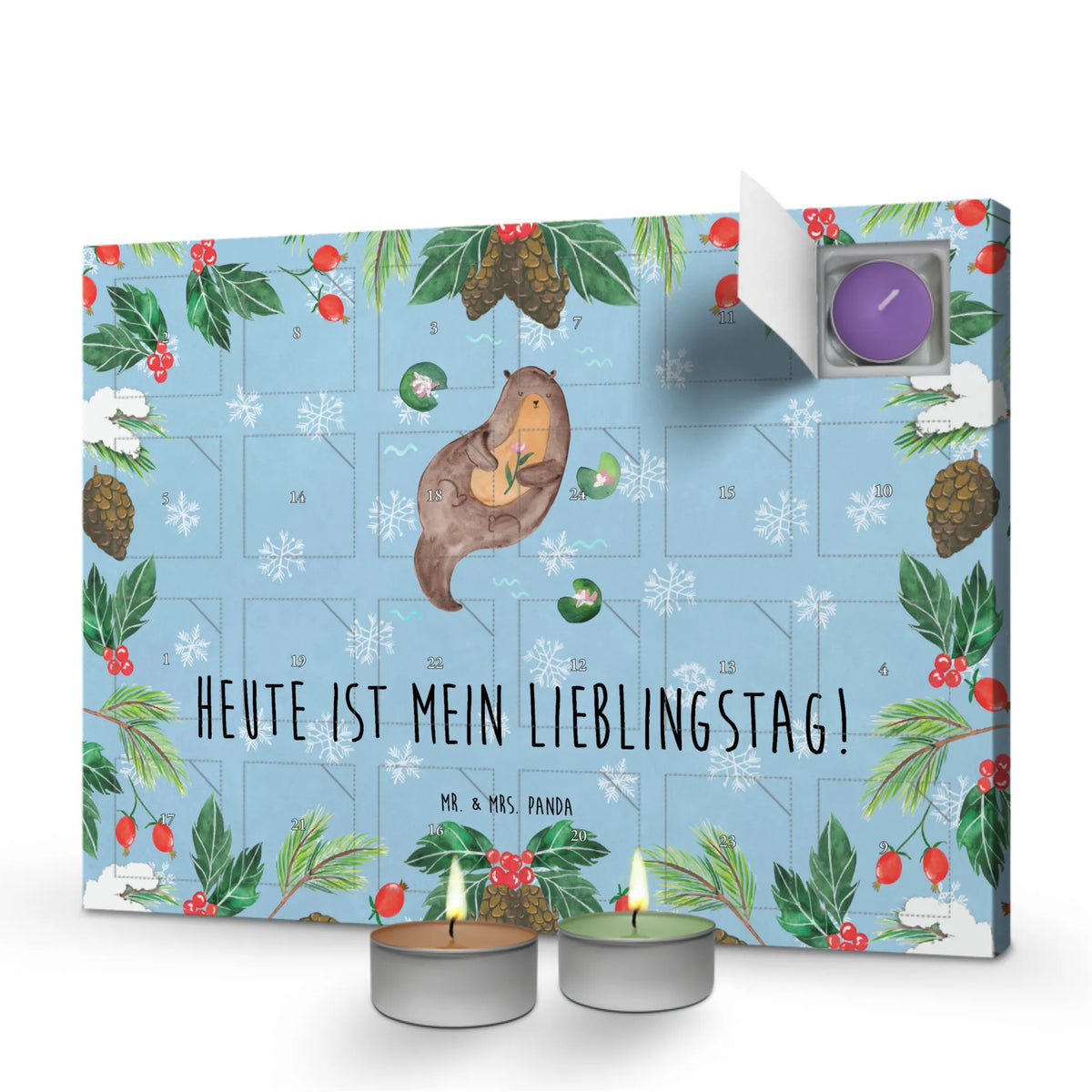 Scented candle advent calendar otter Water Lily
