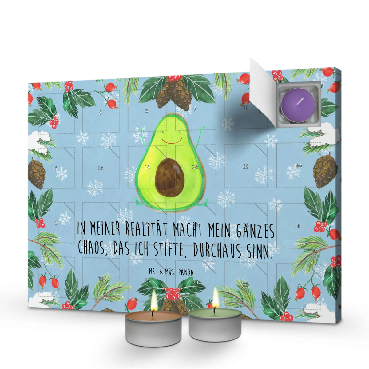 Scented candle advent calendar avocado Happy