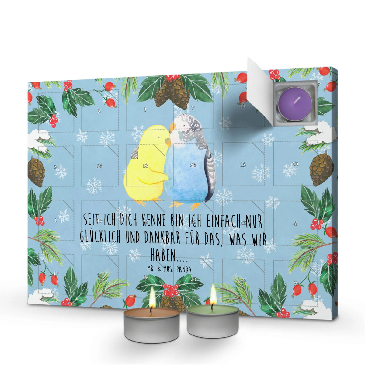 Scented candle advent calendar Parakeets in love