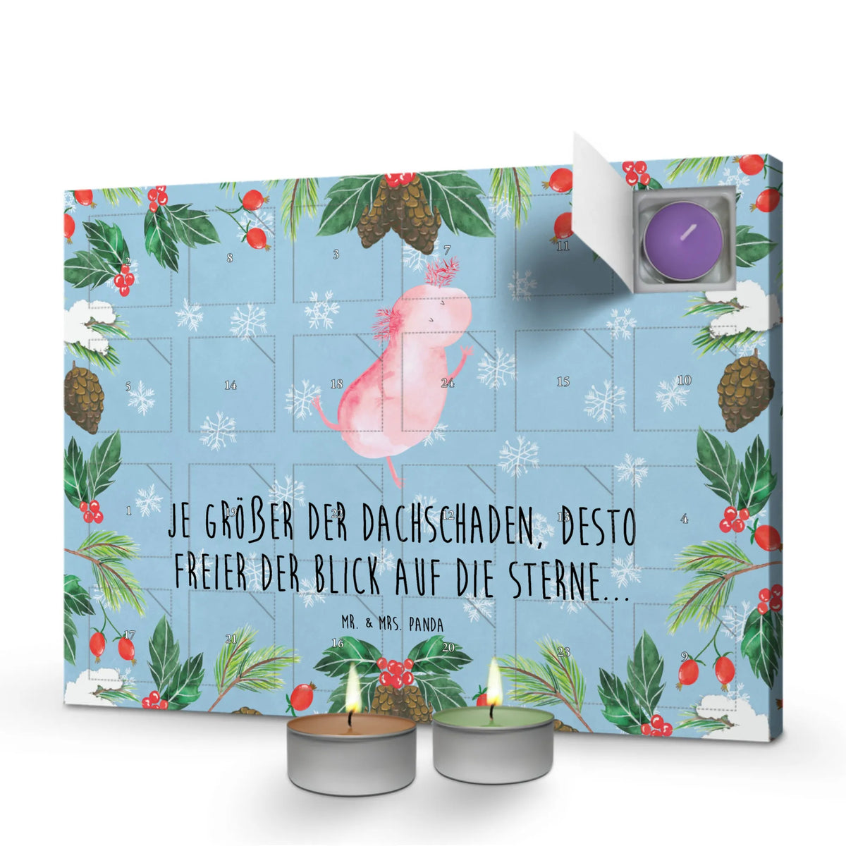 Scented candle advent calendar axolotl Dance
