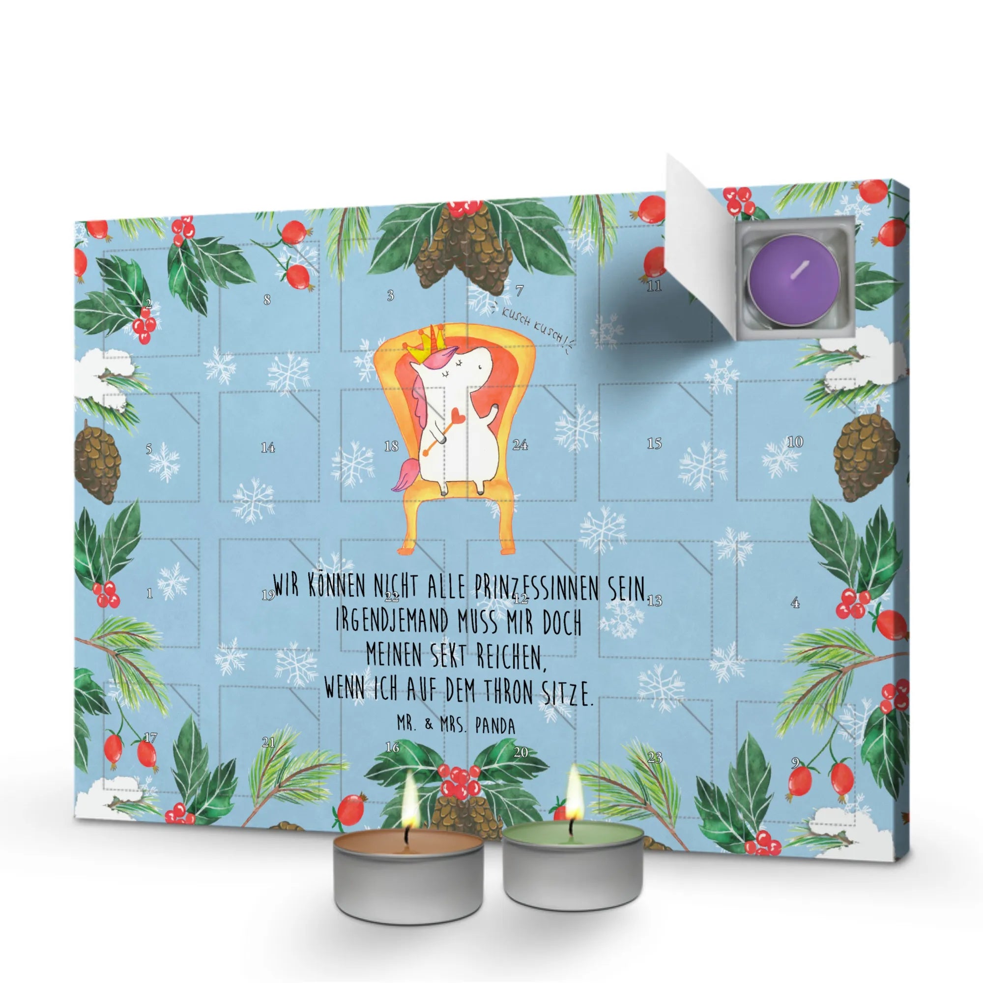 Scented candle advent calendar unicorn king