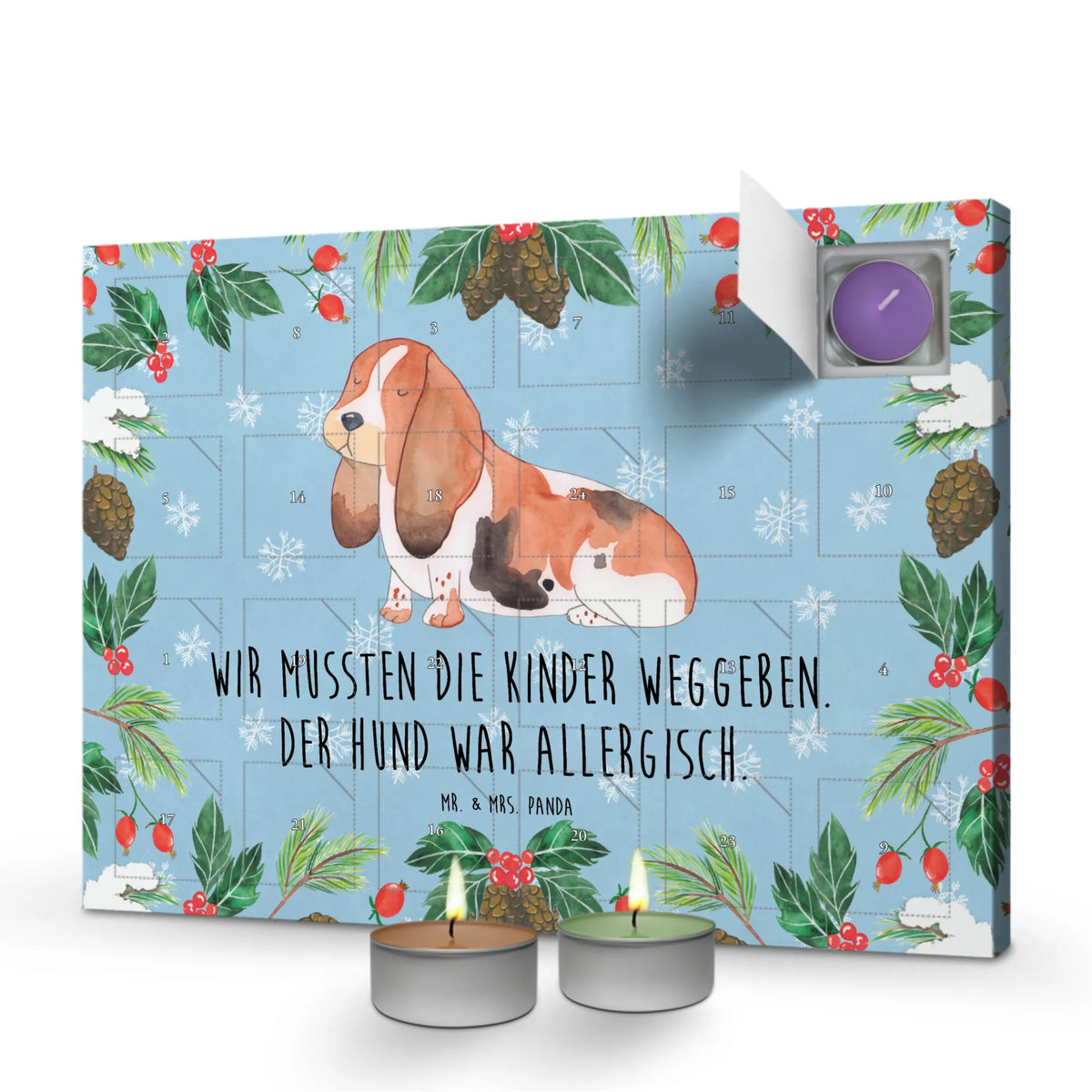 Scented candle advent calendar Dog Basset Hound
