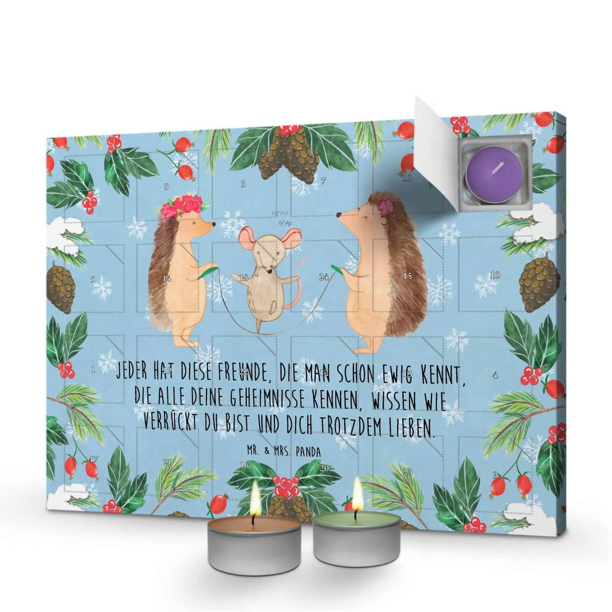 Scented candle advent calendar Hedgehog skipping
