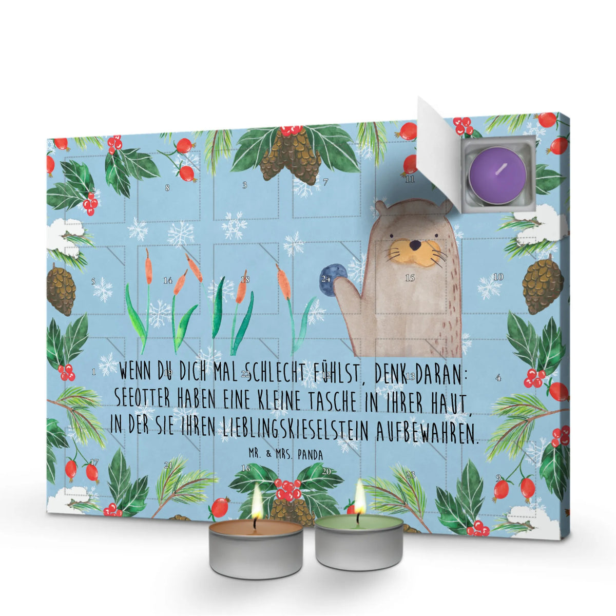 Scented candle advent calendar otter Stone animal lover, marten, sea otter, European otter, water mammal, aquatic animal, baby otter, predator, water, otter gifts, gift ideas for animal lovers, animal, mammal, water animal, gifts for people in love, Otter Sea Otter Lake Otter