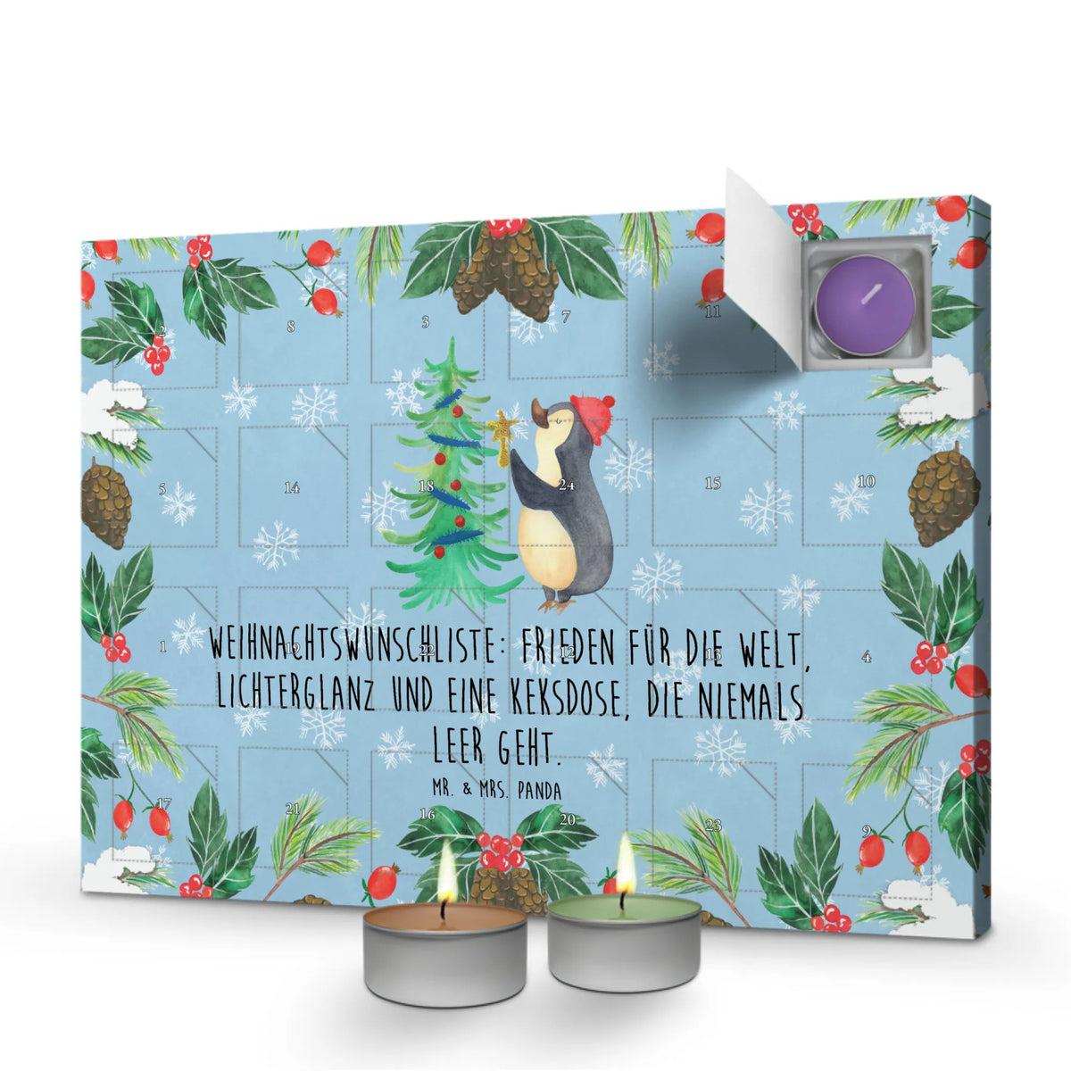 Duftkerzen Adventskalender Pinguin Weihnachtsbaum