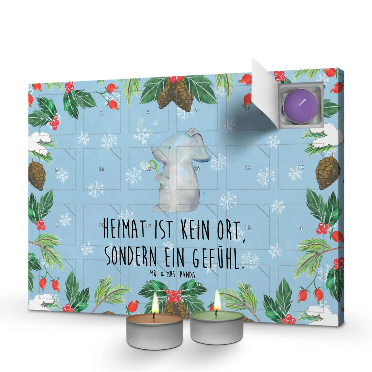 Scented candle advent calendar elephant soap bubbles