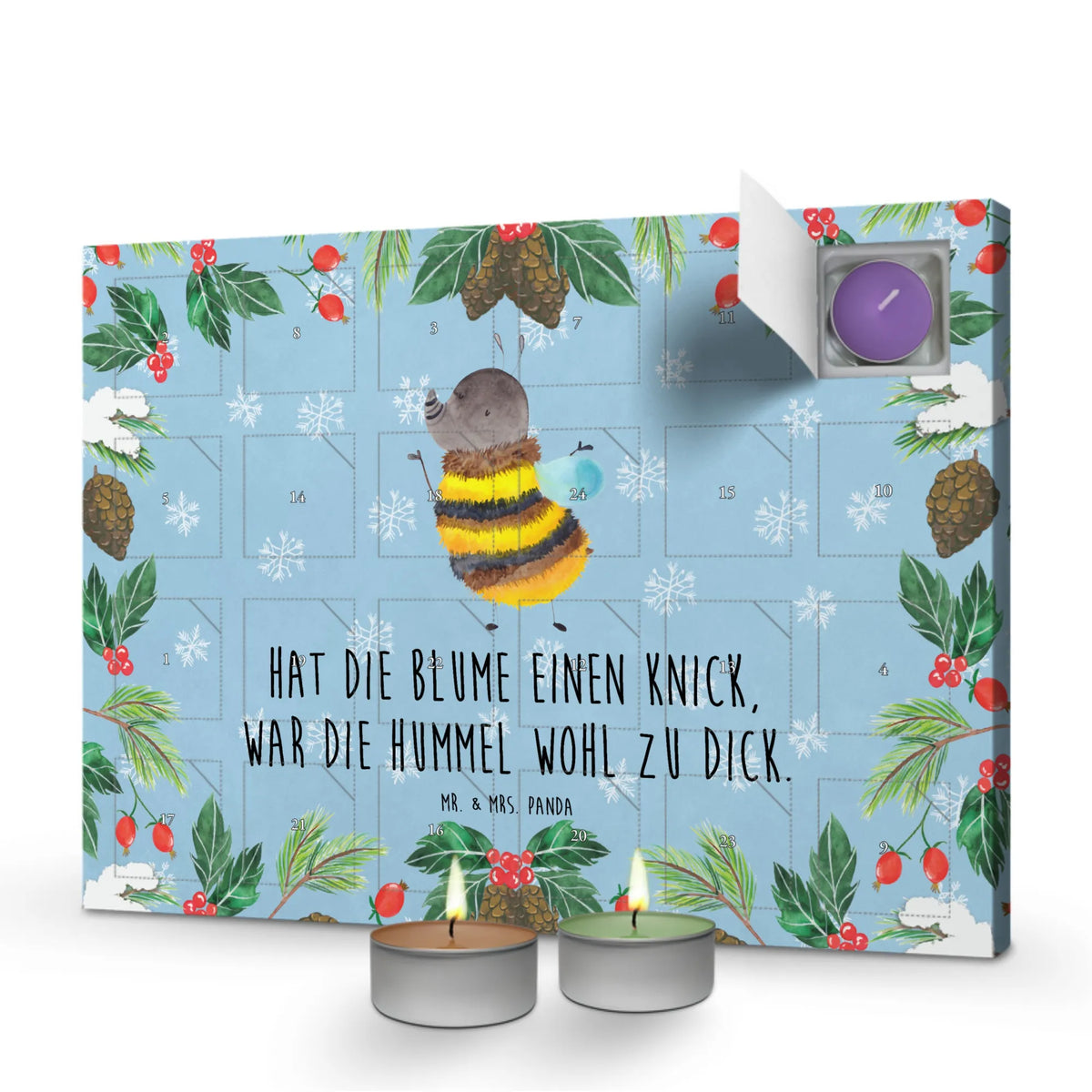 Scented candle advent calendar bumblebee fluffy
