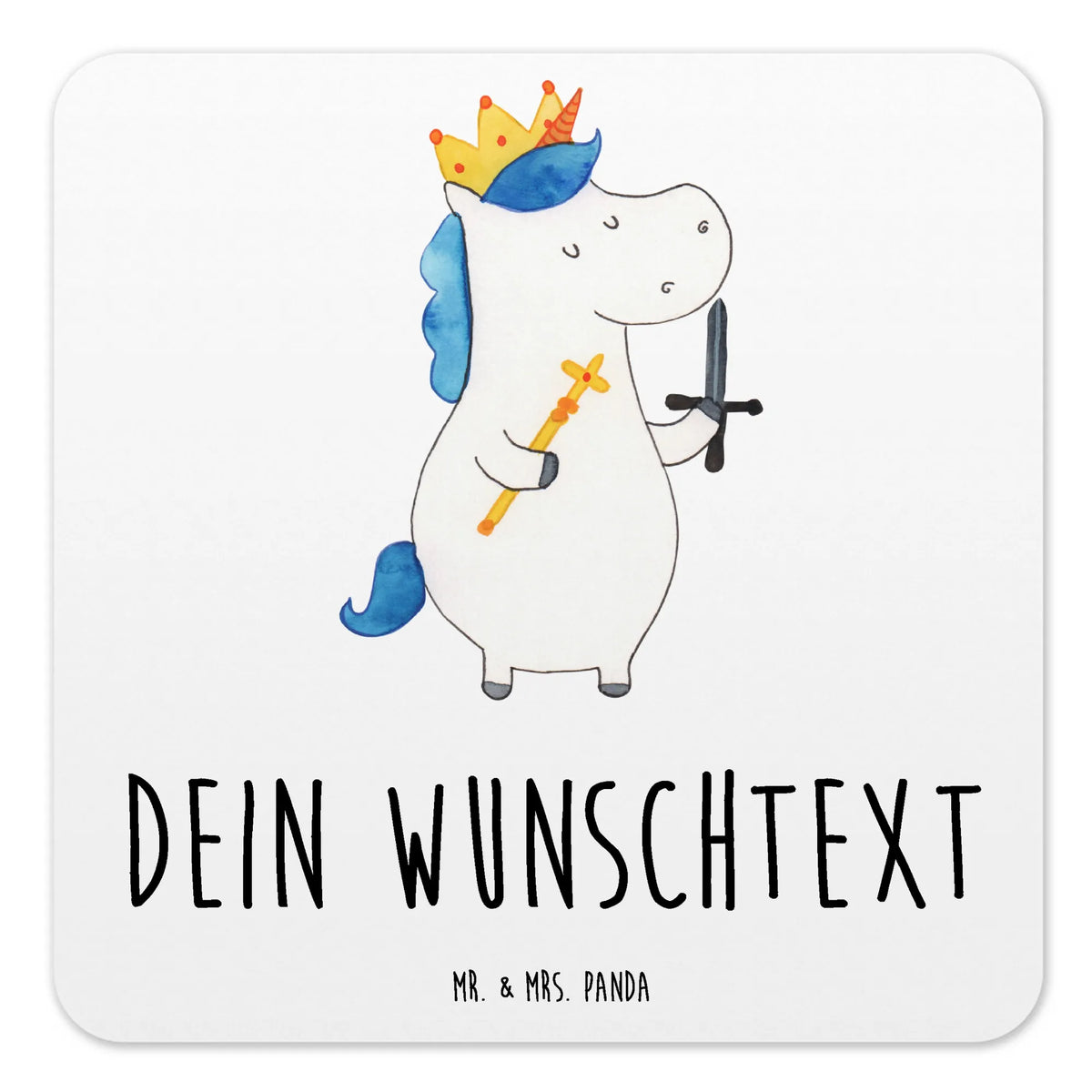 Personalised Coaster Set unicorn king with sword Prosecco, Princess, King, sword, Crown, Chancellor, Emperor, Ruler, President, gift boyfriend, present boy