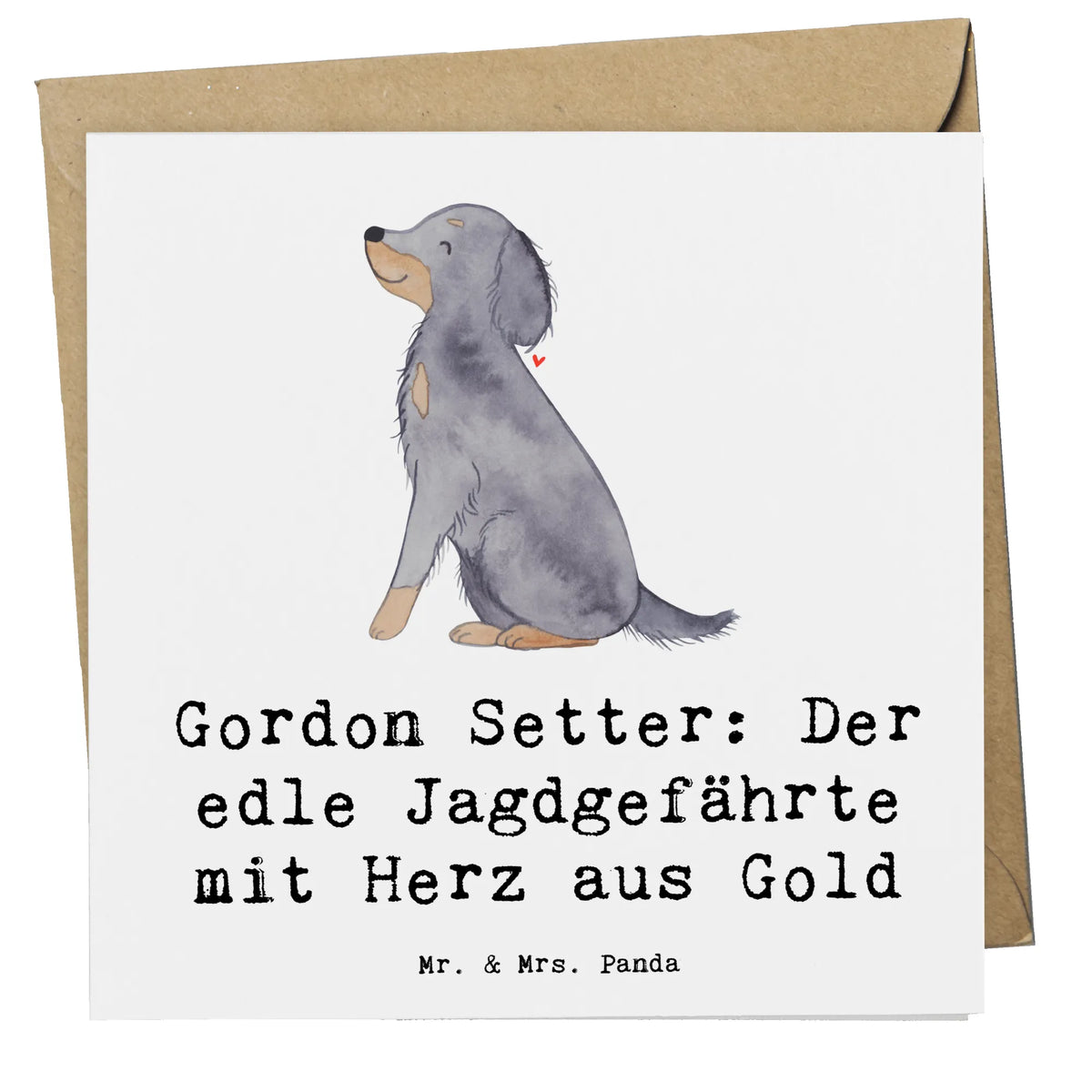Deluxe Karte Gordon Setter Klappkarte, anlasskarte, Glückwunschkarte, Grußkarte, faltkarte, doppelkarte, Geschenk, Schenken, Hund, Hunderasse, Rassehund, Hundebesitzer, Tierfreund, Welpe