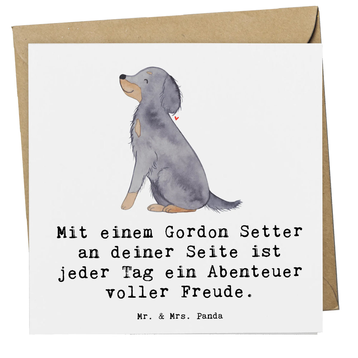 Deluxe Karte Gordon Setter Freude faltkarte, Grußkarte, Klappkarte, doppelkarte, anlasskarte, Glückwunschkarte, Geschenk, Schenken, Hund, Hunderasse, Rassehund, Hundebesitzer, Tierfreund, Welpe