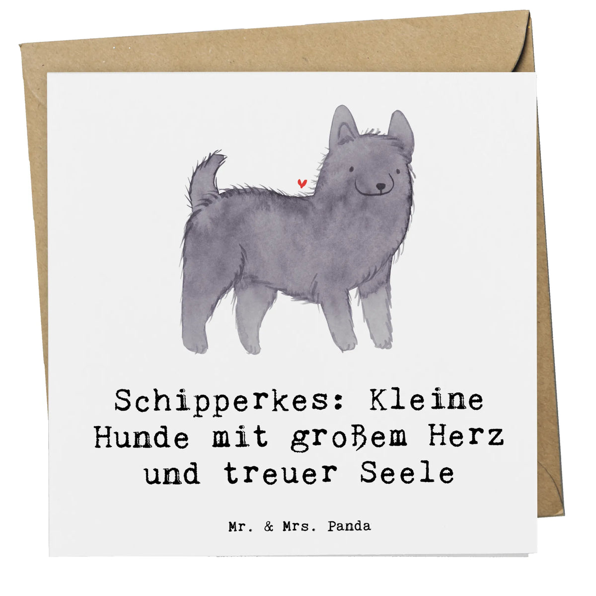 Deluxe Karte Schipperkes Herz Grußkarte, doppelkarte, Glückwunschkarte, anlasskarte, faltkarte, Klappkarte, Geschenk, Schenken, Hund, Hunderasse, Rassehund, Hundebesitzer, Tierfreund, Welpe