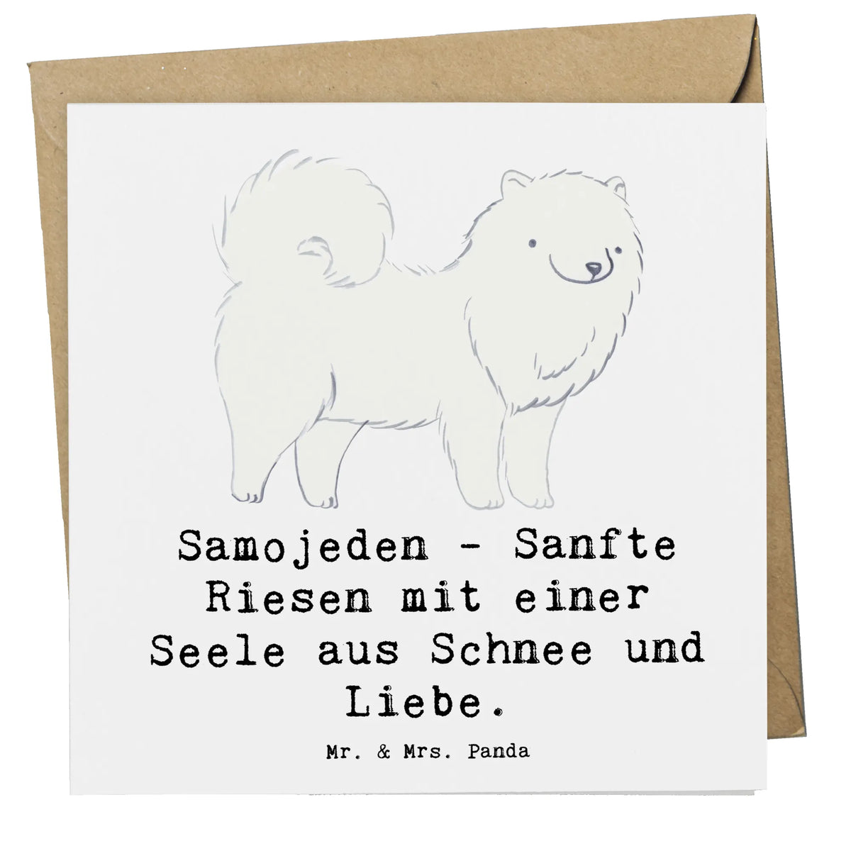 Deluxe Karte Samojede Liebe anlasskarte, Grußkarte, Glückwunschkarte, faltkarte, Klappkarte, doppelkarte, Geschenk, Schenken, Hund, Hunderasse, Rassehund, Hundebesitzer, Tierfreund, Welpe