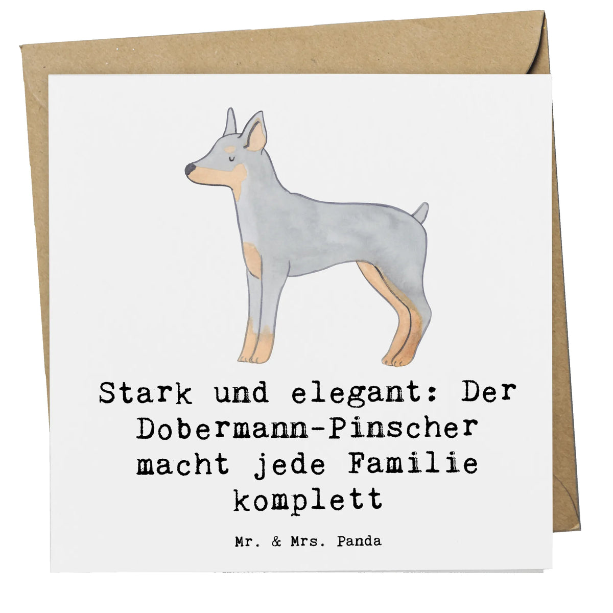 Deluxe Karte Dobermann Pinscher doppelkarte, Grußkarte, Glückwunschkarte, Klappkarte, anlasskarte, faltkarte, Geschenk, Schenken, Hund, Hunderasse, Rassehund, Hundebesitzer, Tierfreund, Welpe