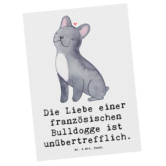 Postcard Die Liebe einer französischen Bulldogge ist unübertrefflich.
