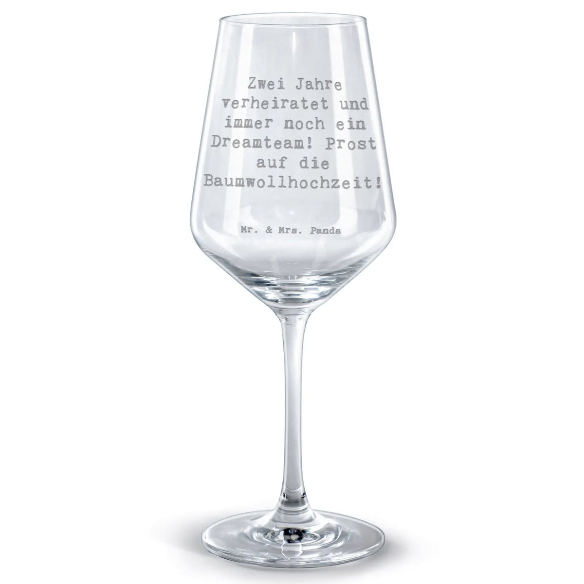 Rotwein Glas Spruch 2. Hochzeitstag Baumwollhochzeit